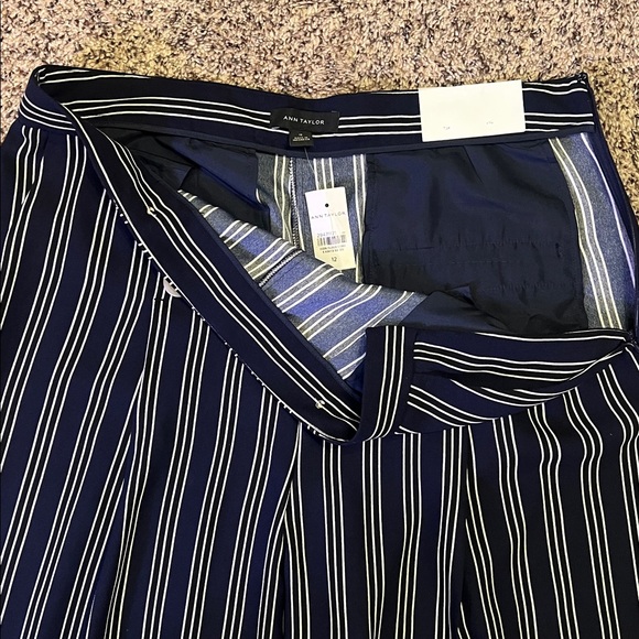 Ann Taylor Striped High-Rise Wide-Leg  Sailor Pants - Picture 4 of 8